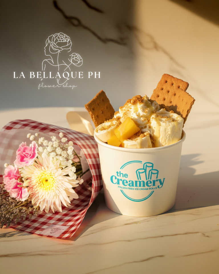 Making Ice Cream Rolls at SOMO Market Bacoor